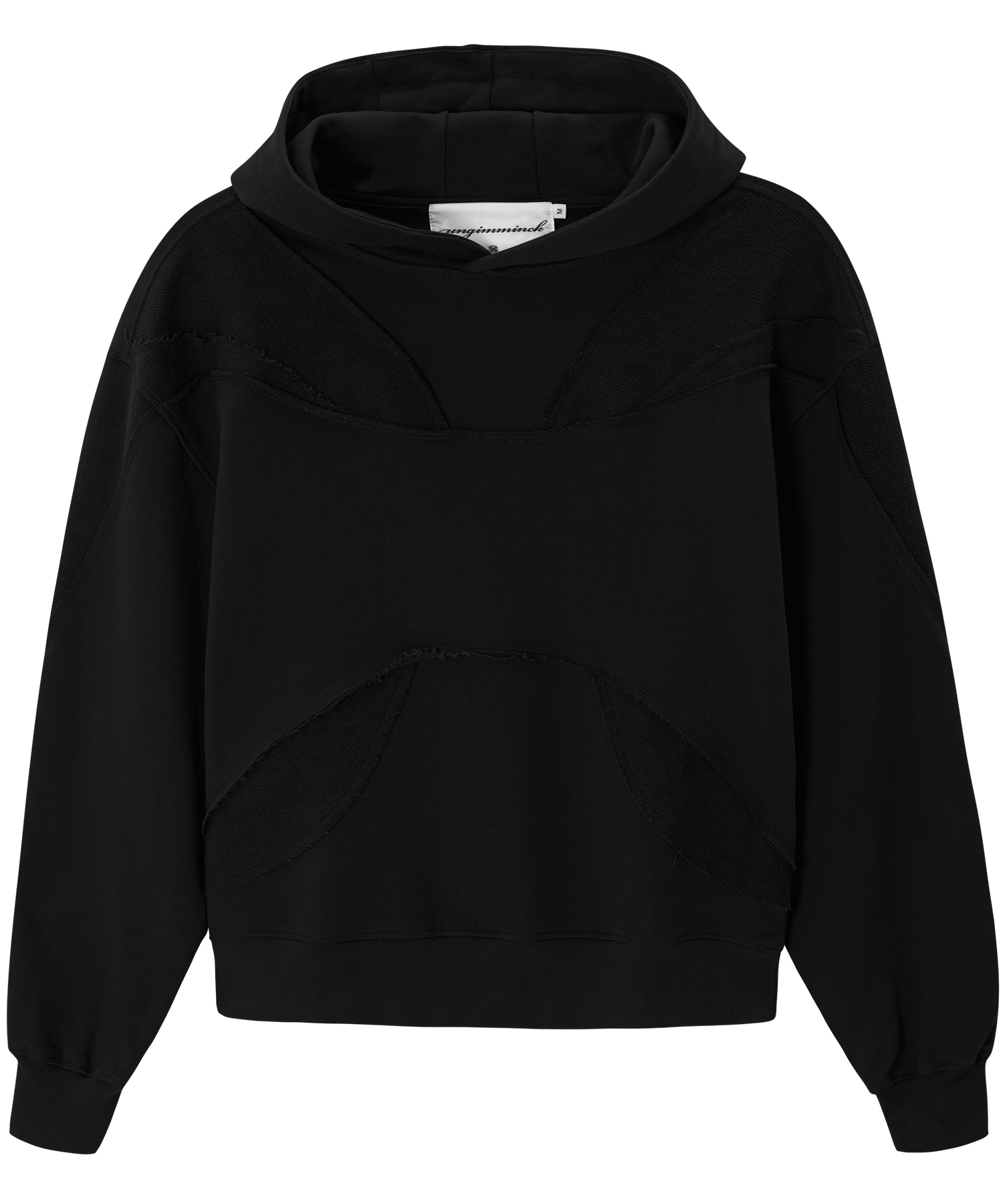 Flipped Fabric Contras Hoodie - Black